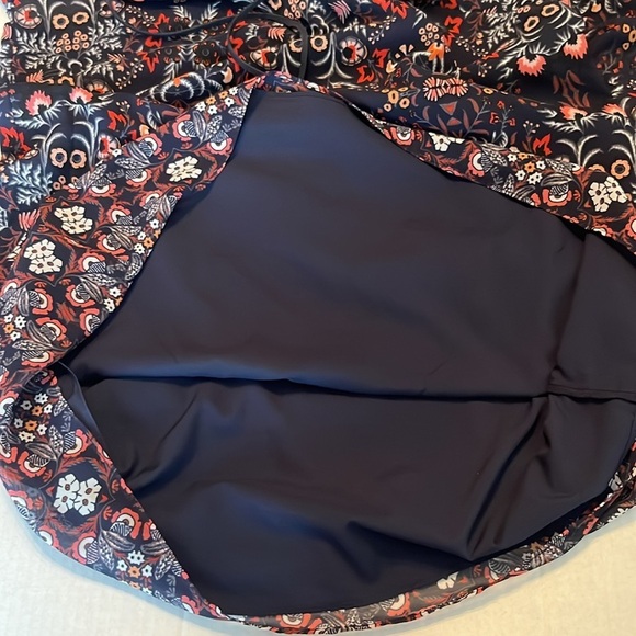 Vince Camuto Bohemian Paisley Blue Chiffon Bell Sleeve Shift Dress Size 4 - Picture 9 of 11